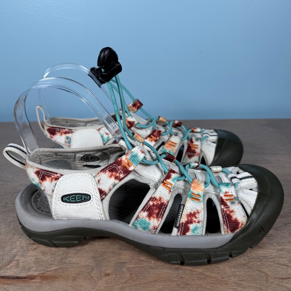 Keen Newport H2 Sandals Womens 7.5 White Tie Dye Waterproof Hiking 1026243